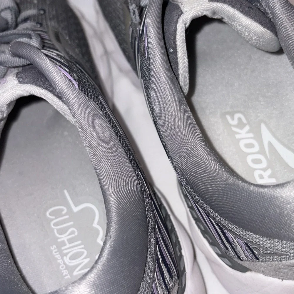 Brooks Adrenaline GTS 19 Shoes Womens 9.5 B Gray Purple‎ Running Sneaker Support